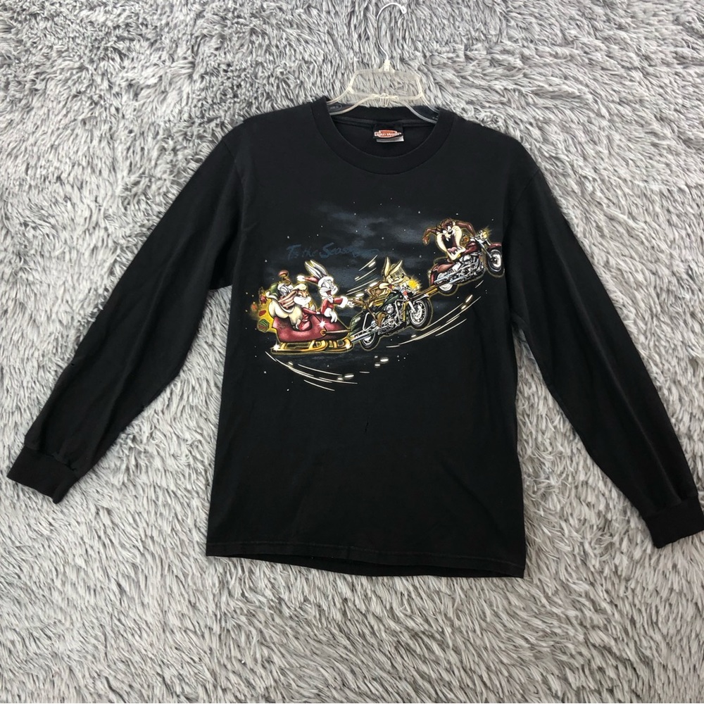 Hanes Beefy T Tshirt Small Harley Davidson Vintage 2000 Unisex Looney Tunes
